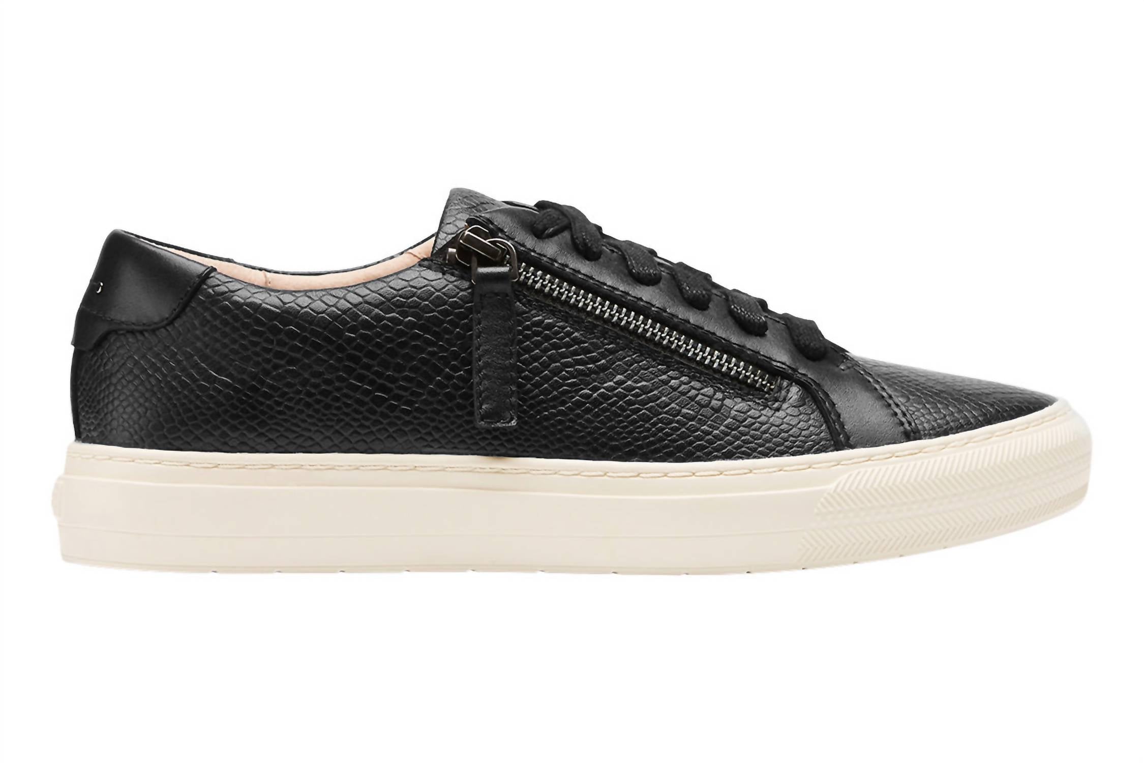 FRANKIE4 Women's Billie Zip Sneaker in black reptile - women's sneaker