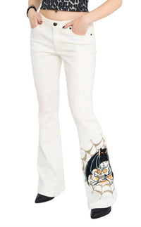 Ed Hardy - Bat Skull Embroidered Low Waist Bootcut Jeans