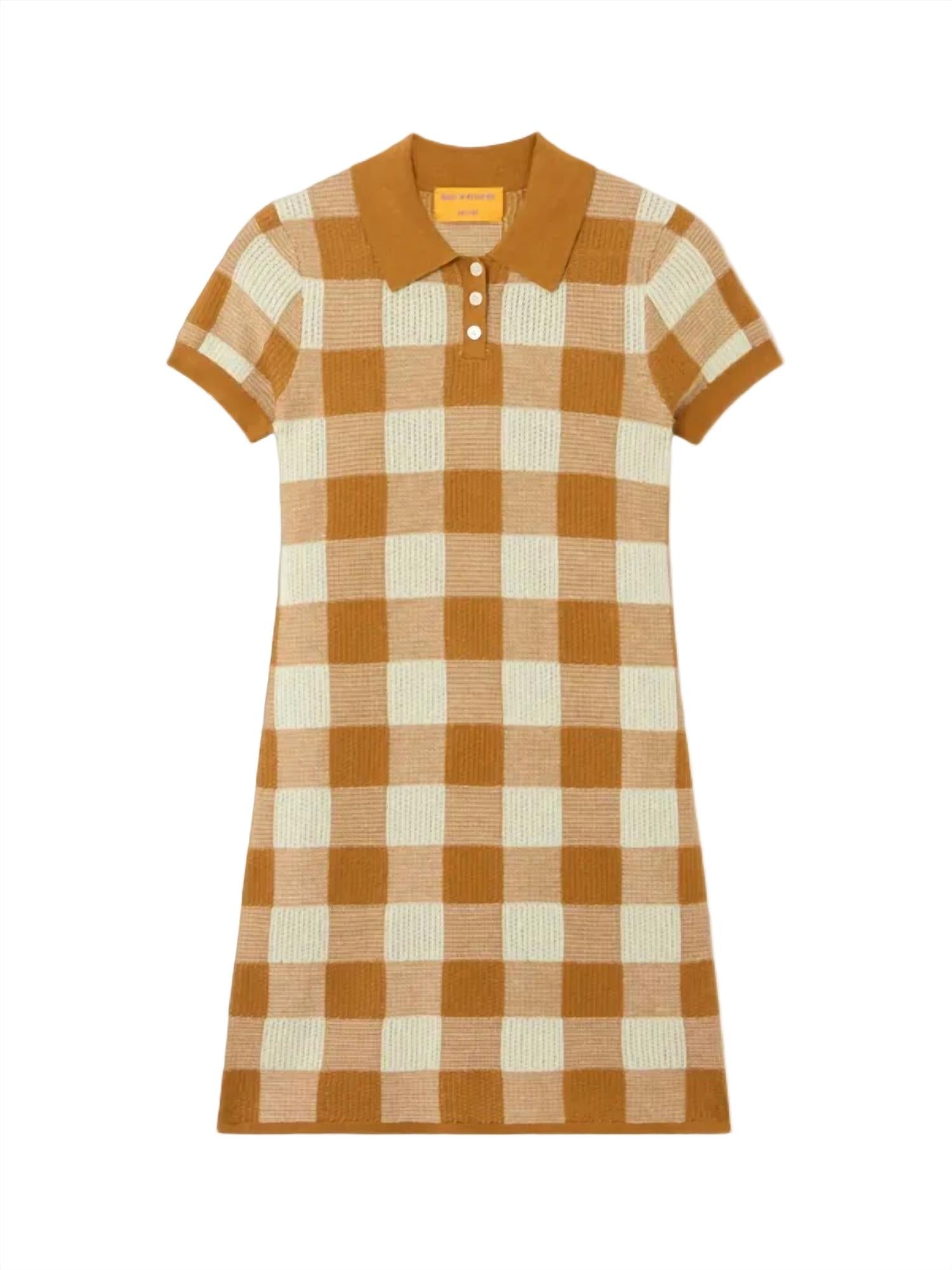 Guest In Residence Gingham Polo Dress in residence gingham polo dress in suede limewash - women's dress - view 5