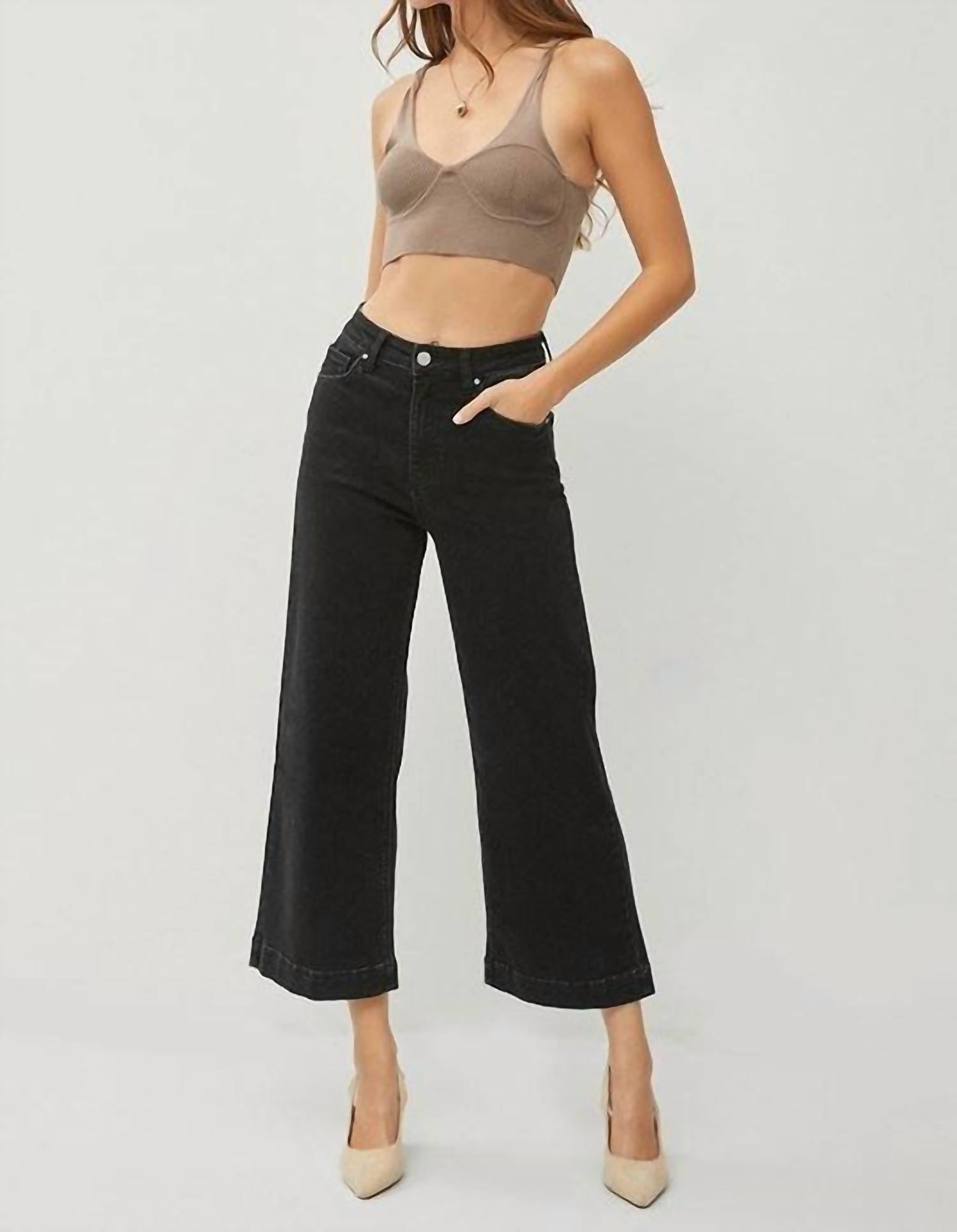 Risen - Jones Cropped Wide Leg Jeans