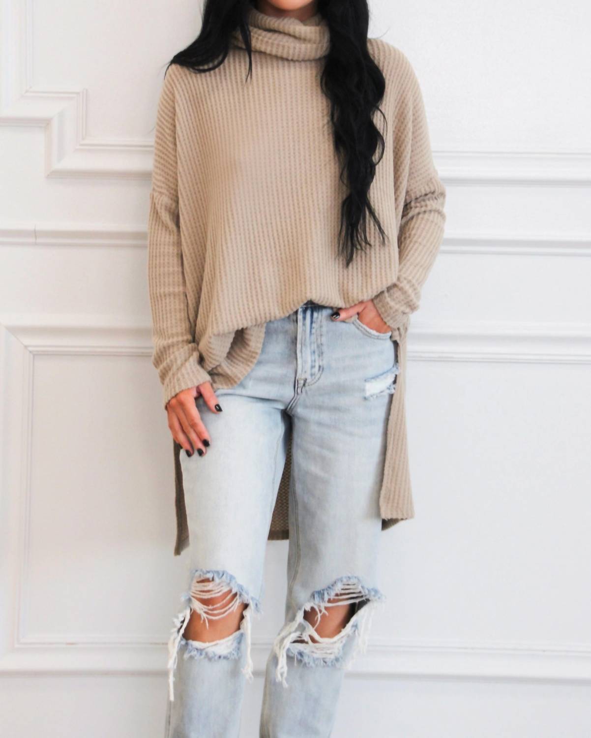 Zenana - Oversized Thermal Sweater