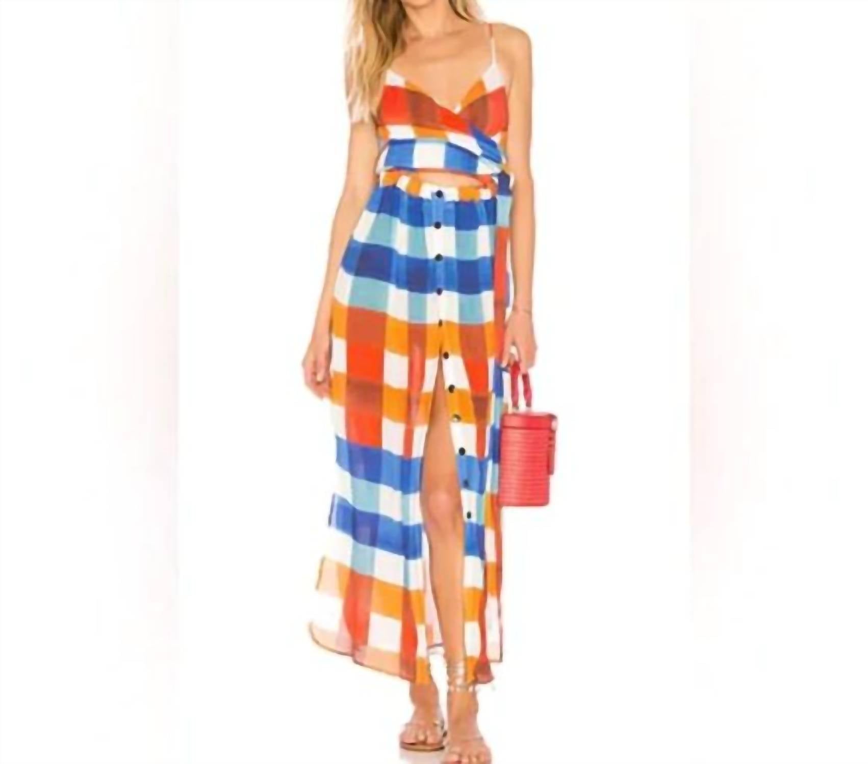 Mara Hoffman - Wrap-effect Plaid Checked Tencel Maxi Dress
