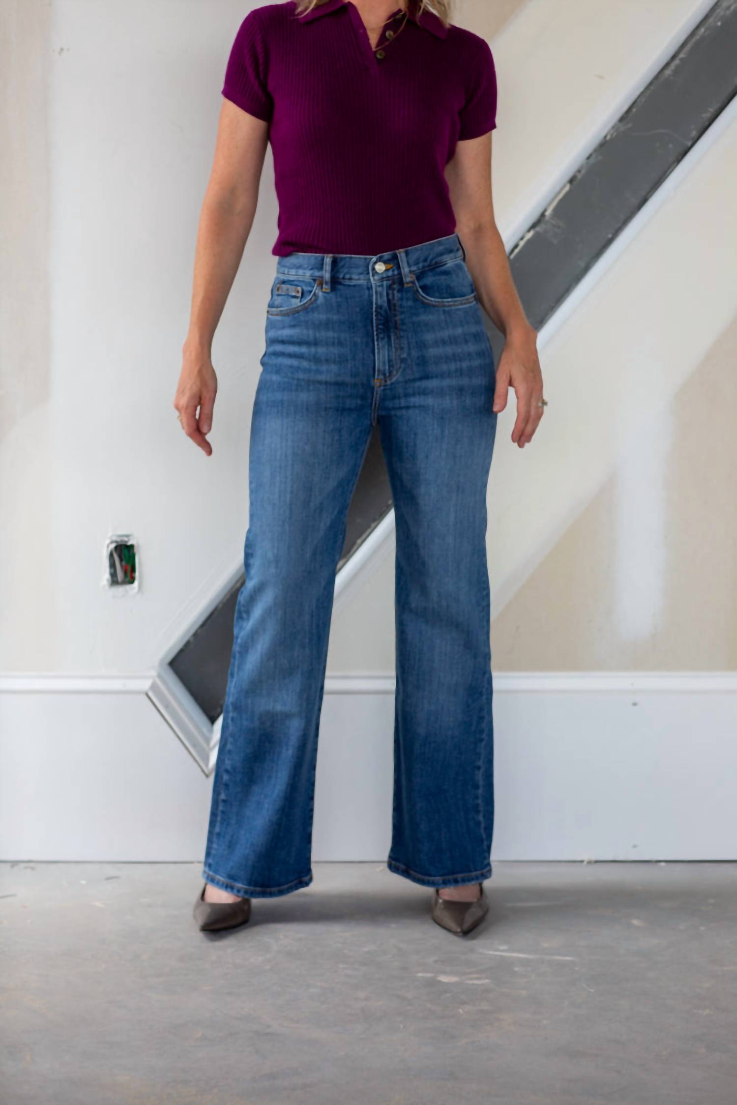 Jeanerica Pyramid Brisk Flared Jeans in brisk mid vintage - women's jeans - view 6