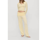 Frankies Bikinis Storm Knit Pants in buttercream - women's pants - view 4