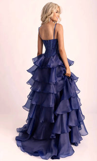 Rachel Allan - Sweetheart Basque Ruffled Tier Prom Gown