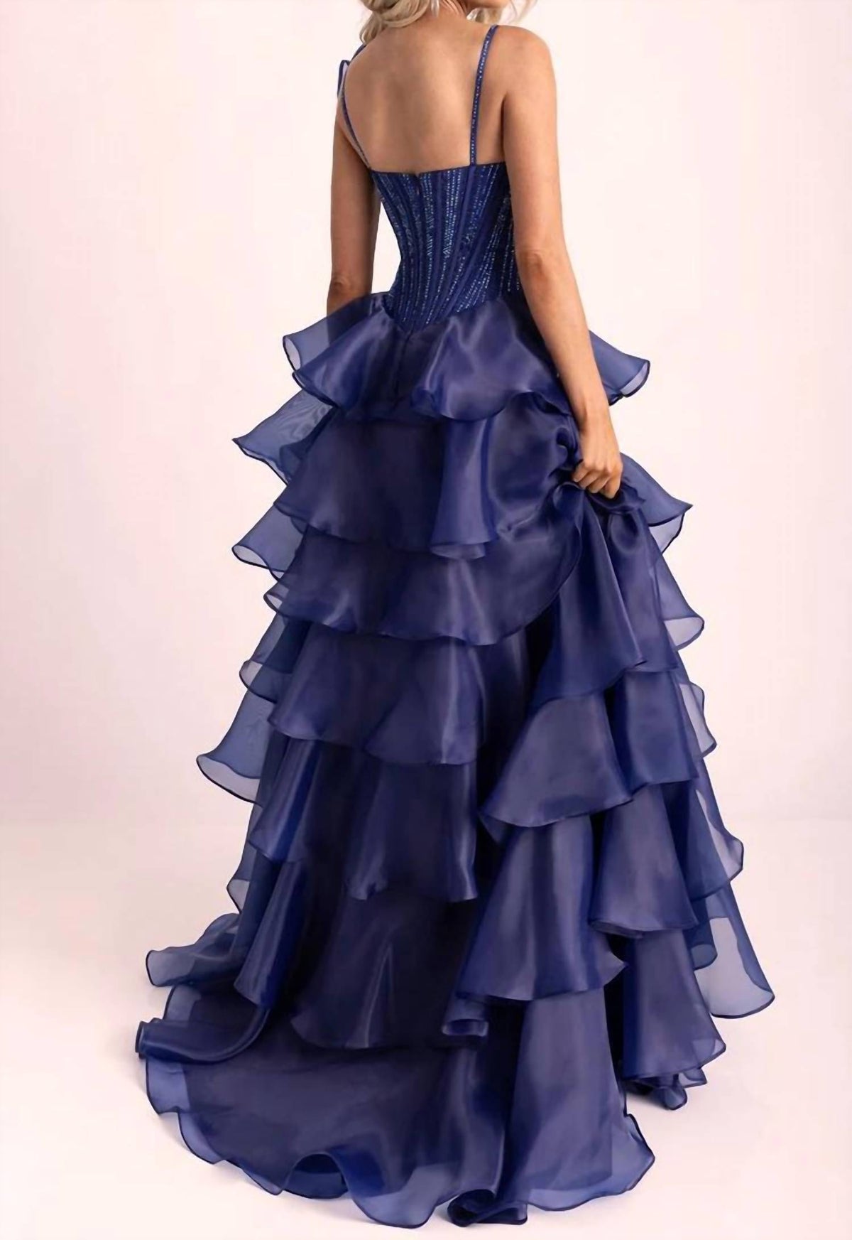 Rachel Allan - Sweetheart Basque Ruffled Tier Prom Gown