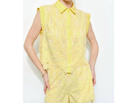 Ina Fashion - Romantic Floral Lace Cap Sleeve Top