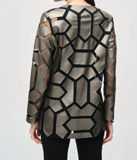 Joseph Ribkoff - Laser Cut Faux Leatherette Jacket