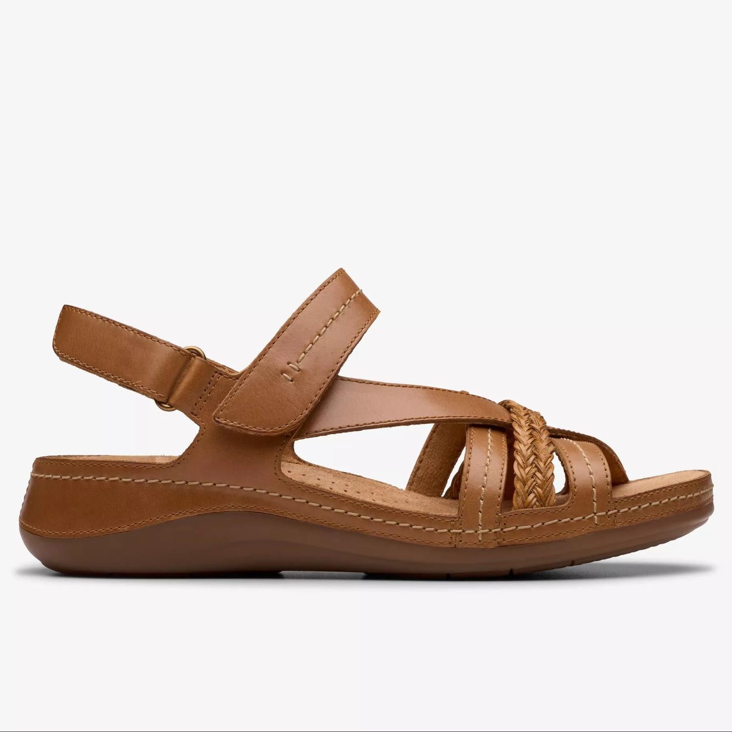 Clarks Women's Cecily Strap Sandal in tan combi - women's sandal