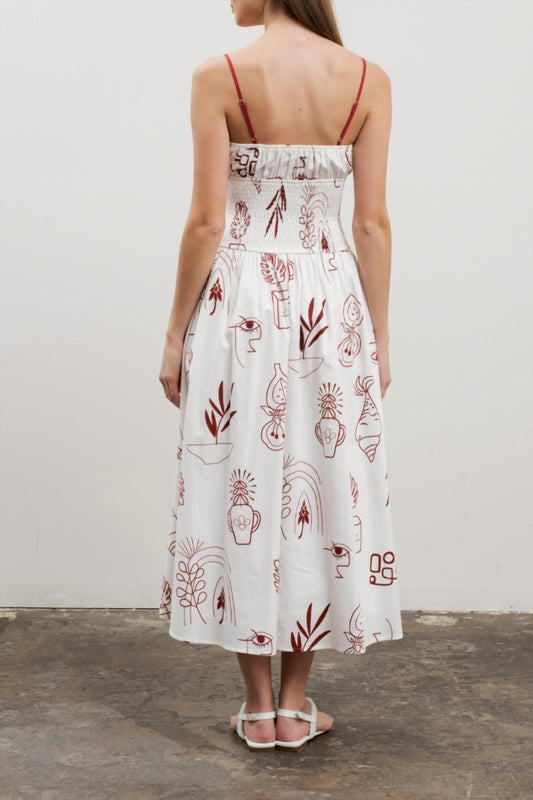 Moon River - Tropical Smocked Midi Dress