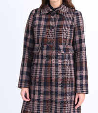 Plaid Pattern Woven Coat