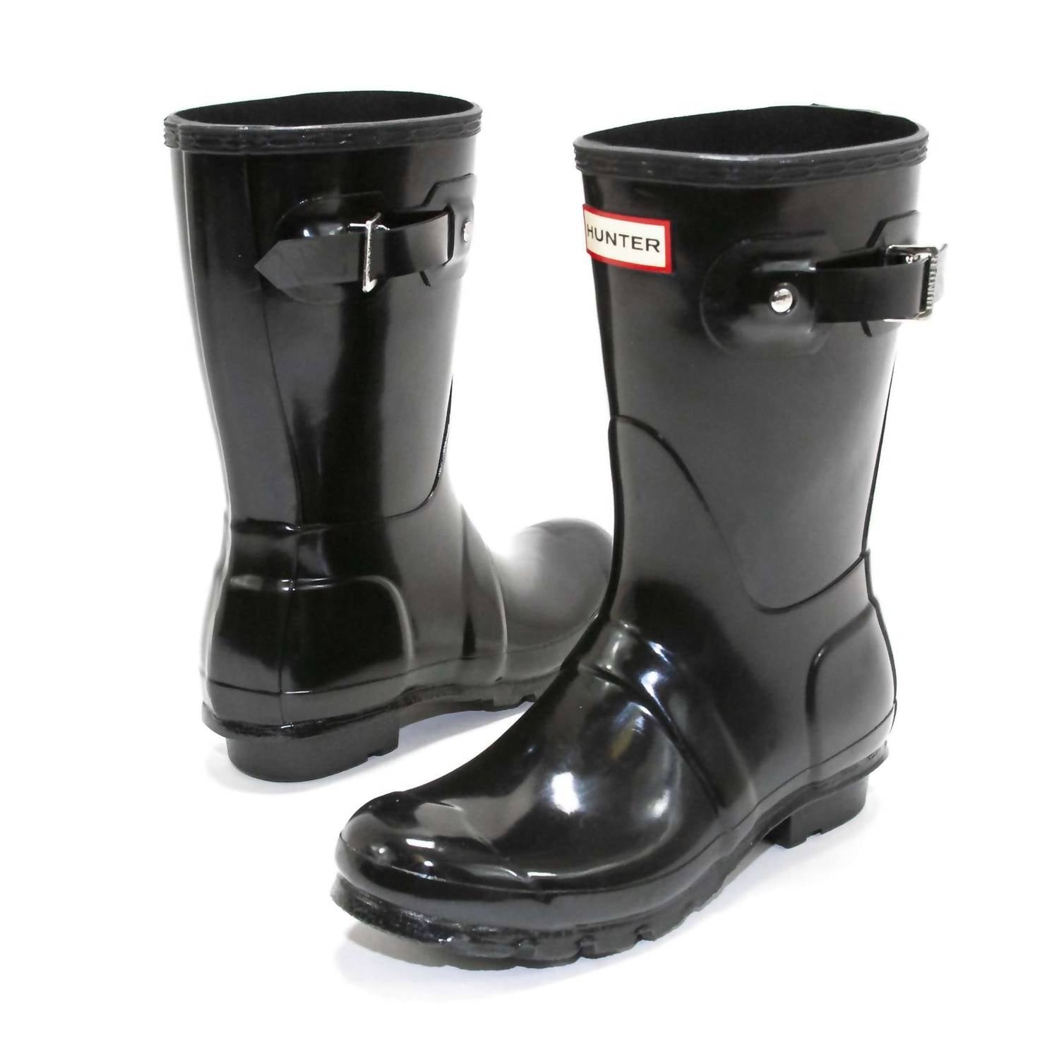 HUNTER Women's Original Short Gloss Rain Boots in black - women's shoe - view 5