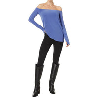 Norma Kamali - Long Sleeve Thumb Hole Off-shoulder Top