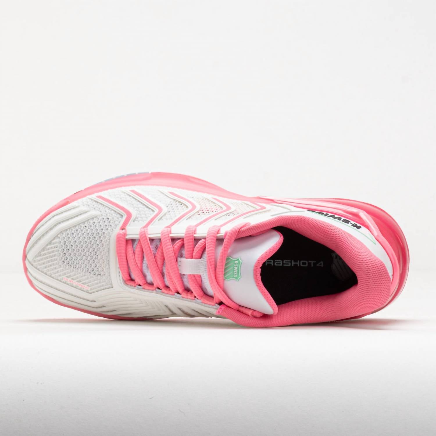K-Swiss Women's Ultrashot 4 Tennis Shoe in white neon pastel pink hot neon pink - women's shoe - alternate view