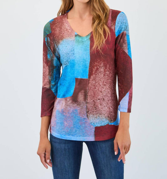 Fdj - Three Quarter Sleeve V-neck Top