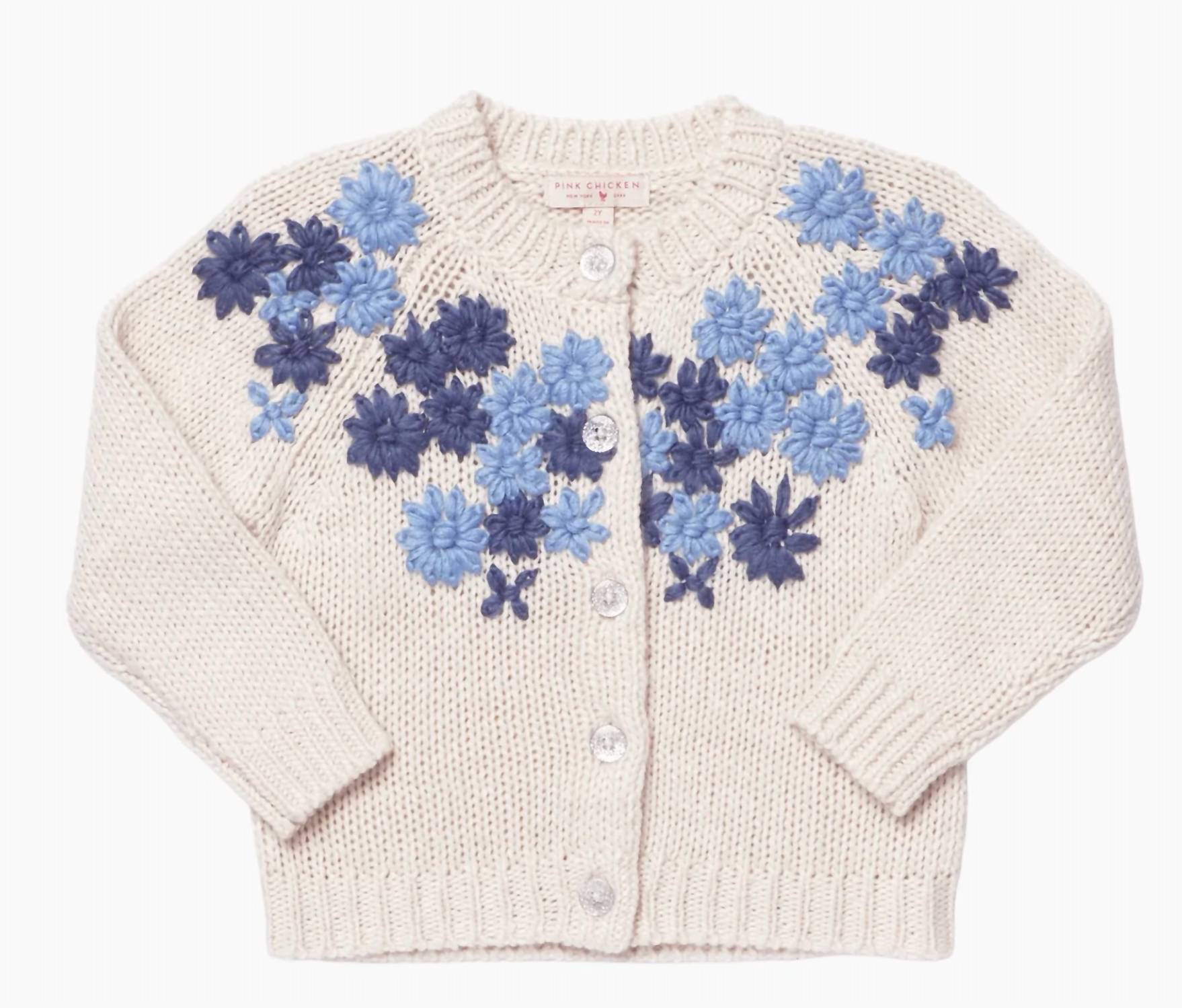 Pink Chicken - Girls' Blossom Embroidered Sweater