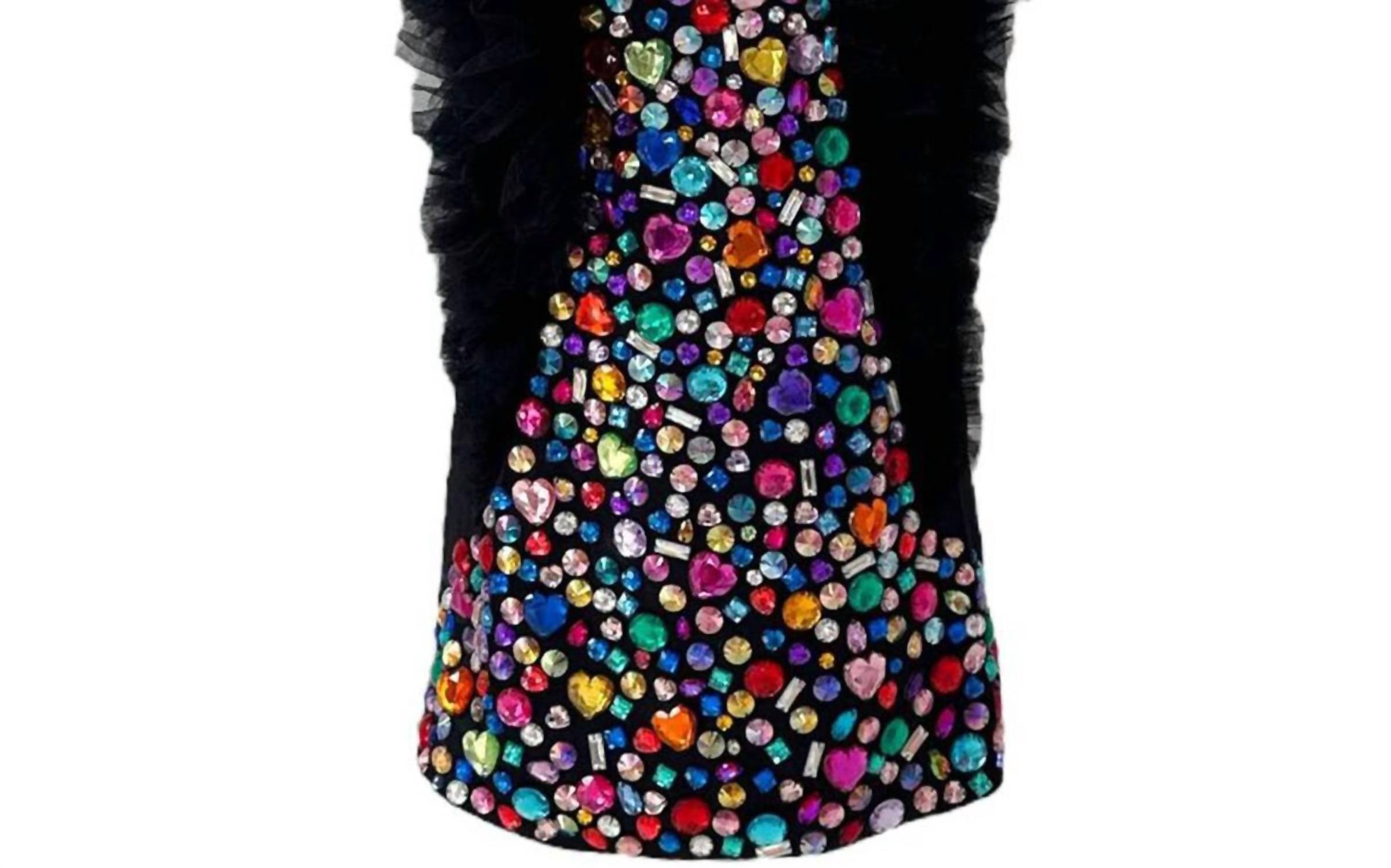 Lola + The Boys - Girl's Bejeweled Gem Dress