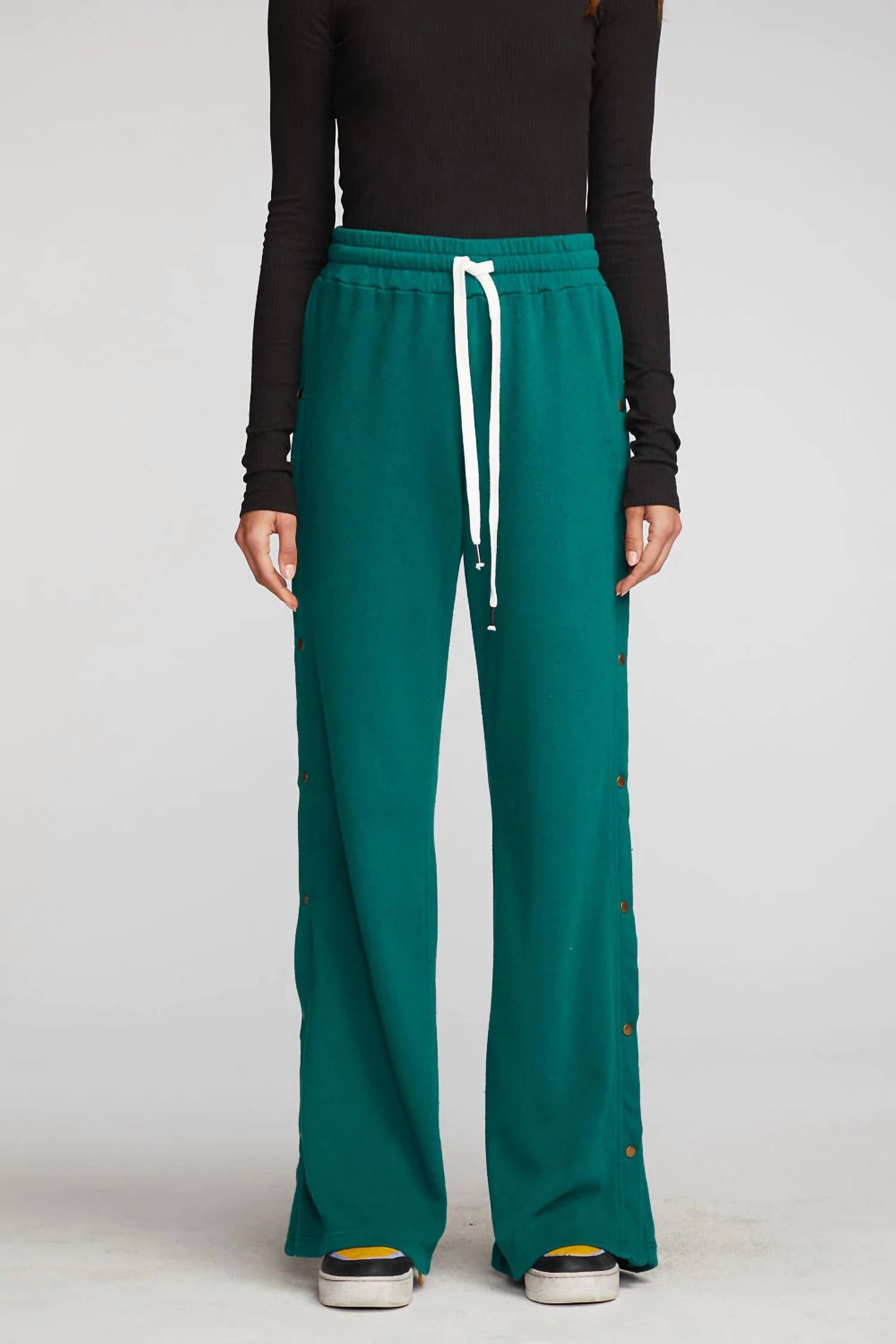 Chaser - Wide Leg Button Sweat Pant