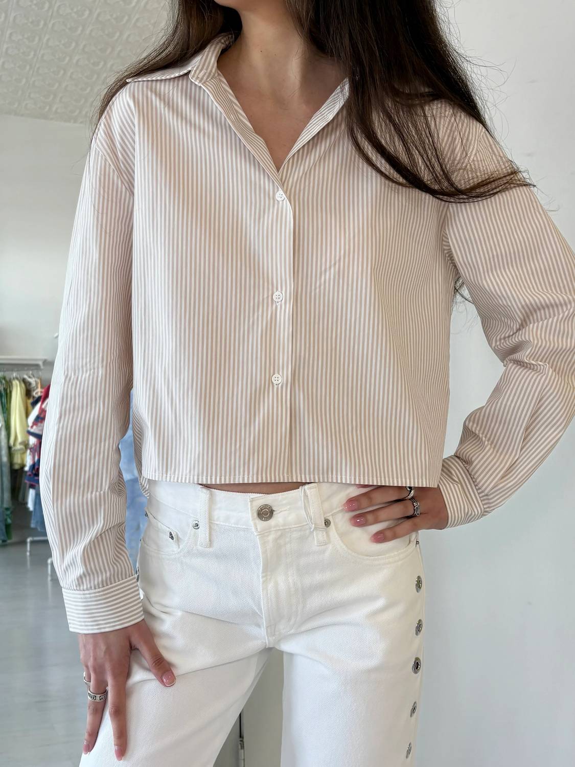 Elodie - Danika Striped Button-down Top