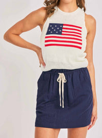 Sadie & Sage Spirit Sweater Tank Top in ivory - women's tank top