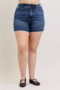 Judy Blue High Waist Tummy Control Slim Denim Short in blue 1 - women's shorts - view 9