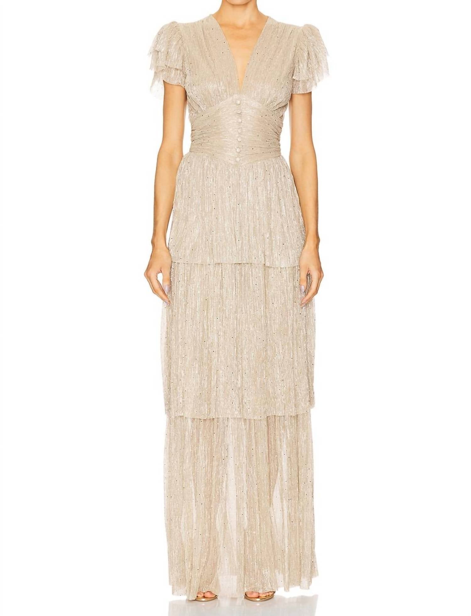 SABINA MUSAYEV Sarah Maxi Dress in gold - women's dress
