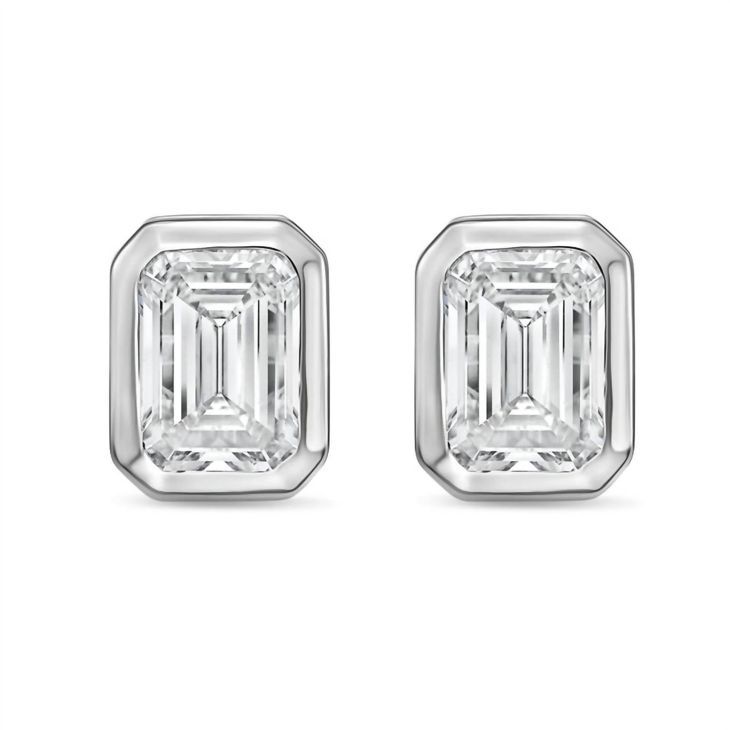 Diana M Jewels - Women's Emerald Lab-grown Diamond Stud Earrings (4.00 Tcw) - Signature Plus