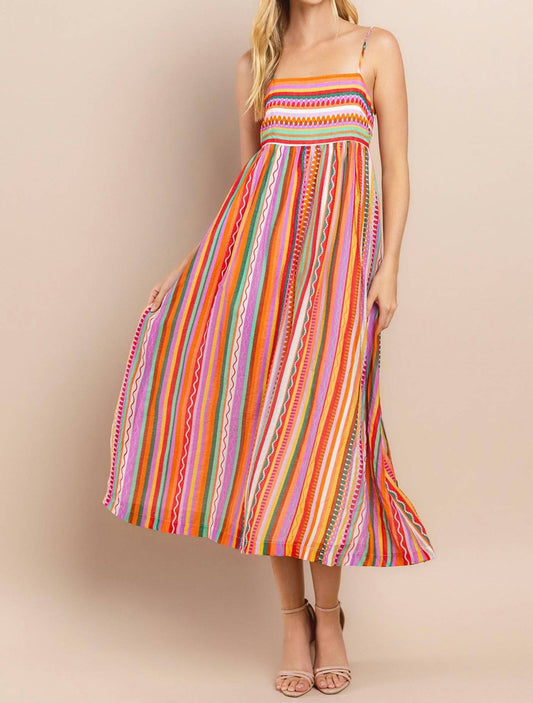 Tcec - I Came to Dance Striped Midi Dress