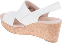 Clarks Women's Annadel Wedge Sandal in white - women's shoe - alternate view