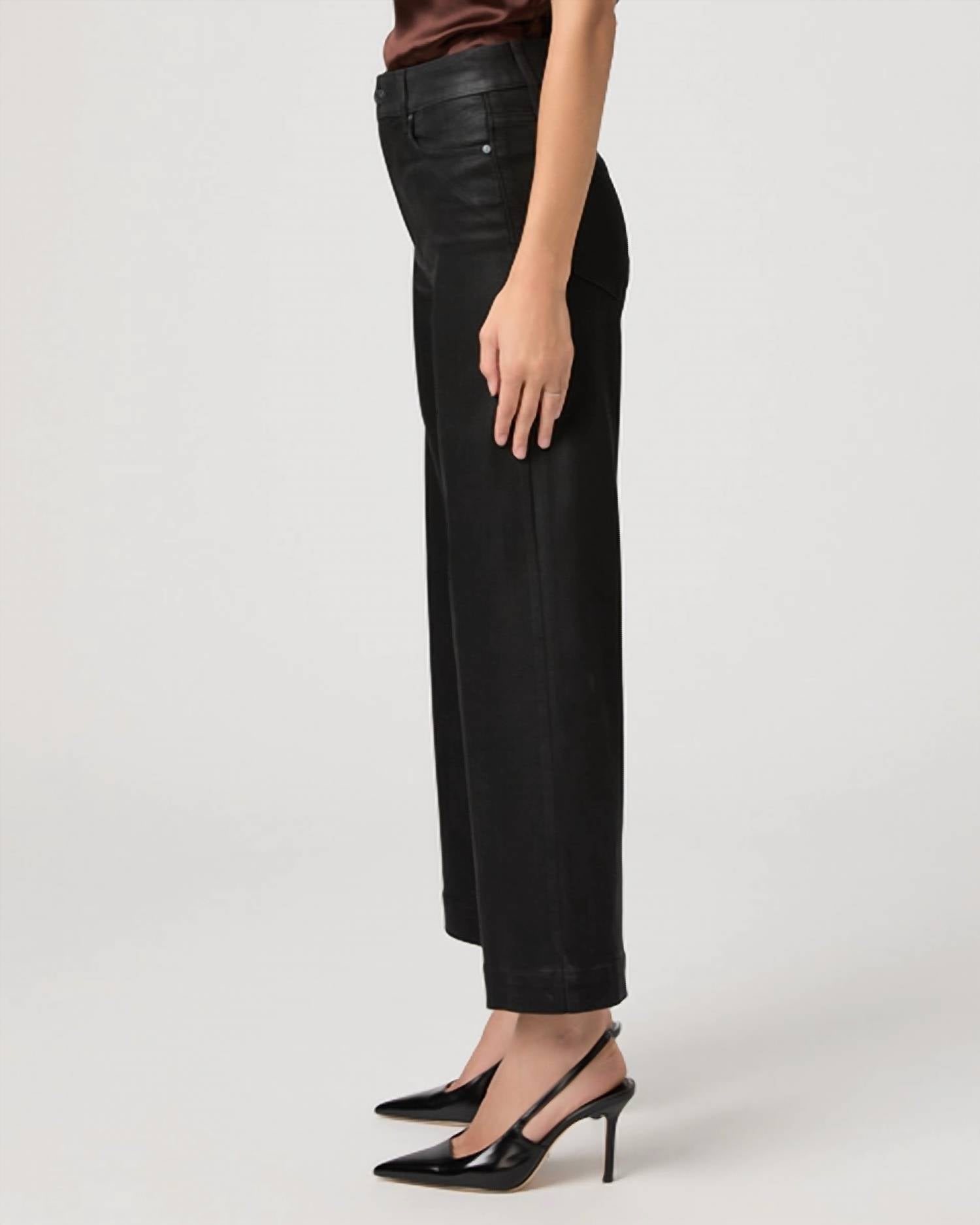 Paige - Anessa Cropped Luxe Coating Wide Leg Pants