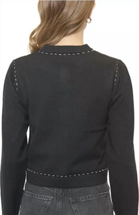 Central Park West - Crystal Lurex Whipstitch Cardigan