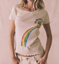 Chaser Rolling Stones Rainbow Tee in off white - women's t-shirt - view 7