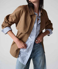 Joseph Ribkoff - Cotton Twill Short Trench Jacket with Belt
