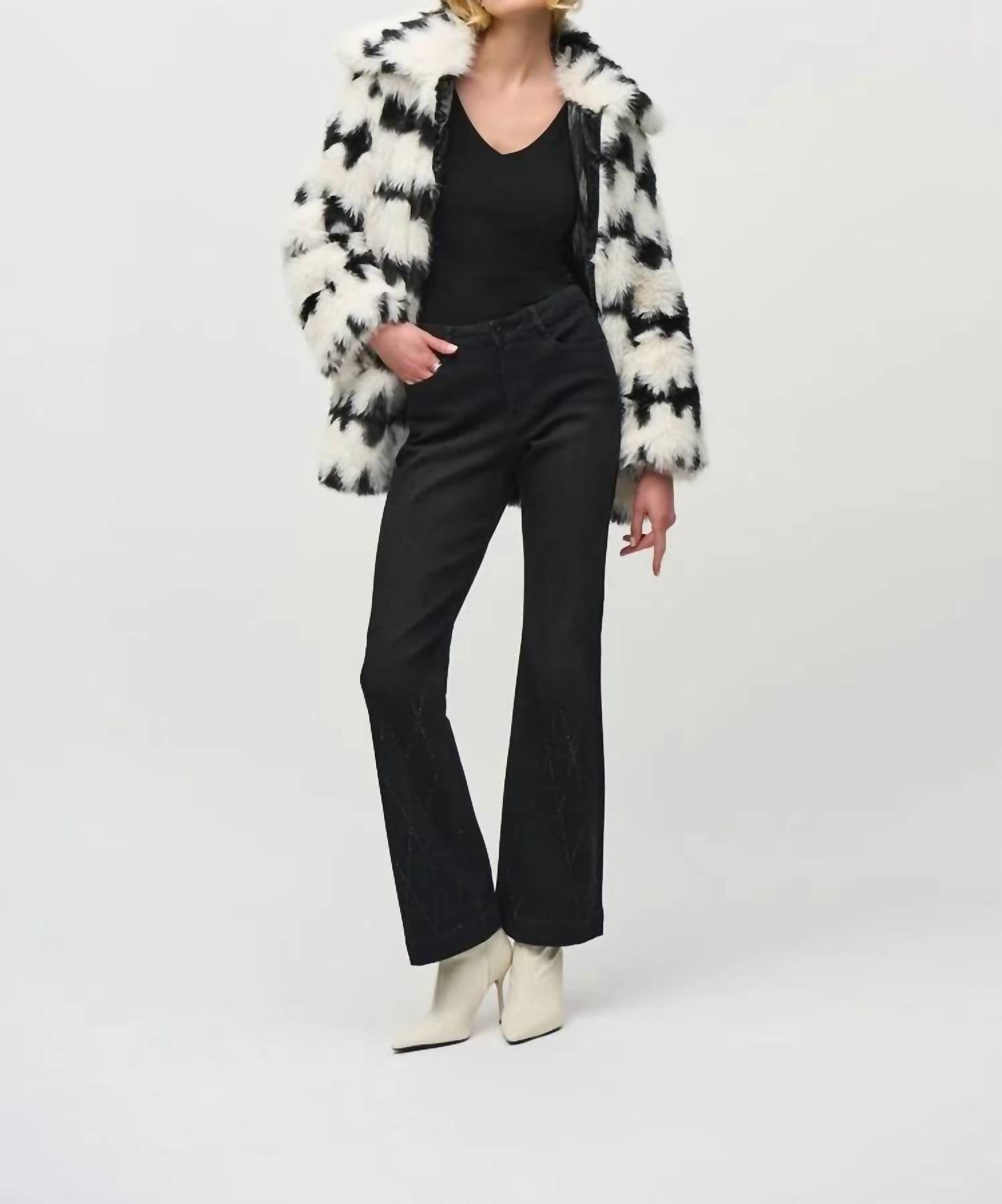 Joseph Ribkoff - Reversible Faux Fur Coat