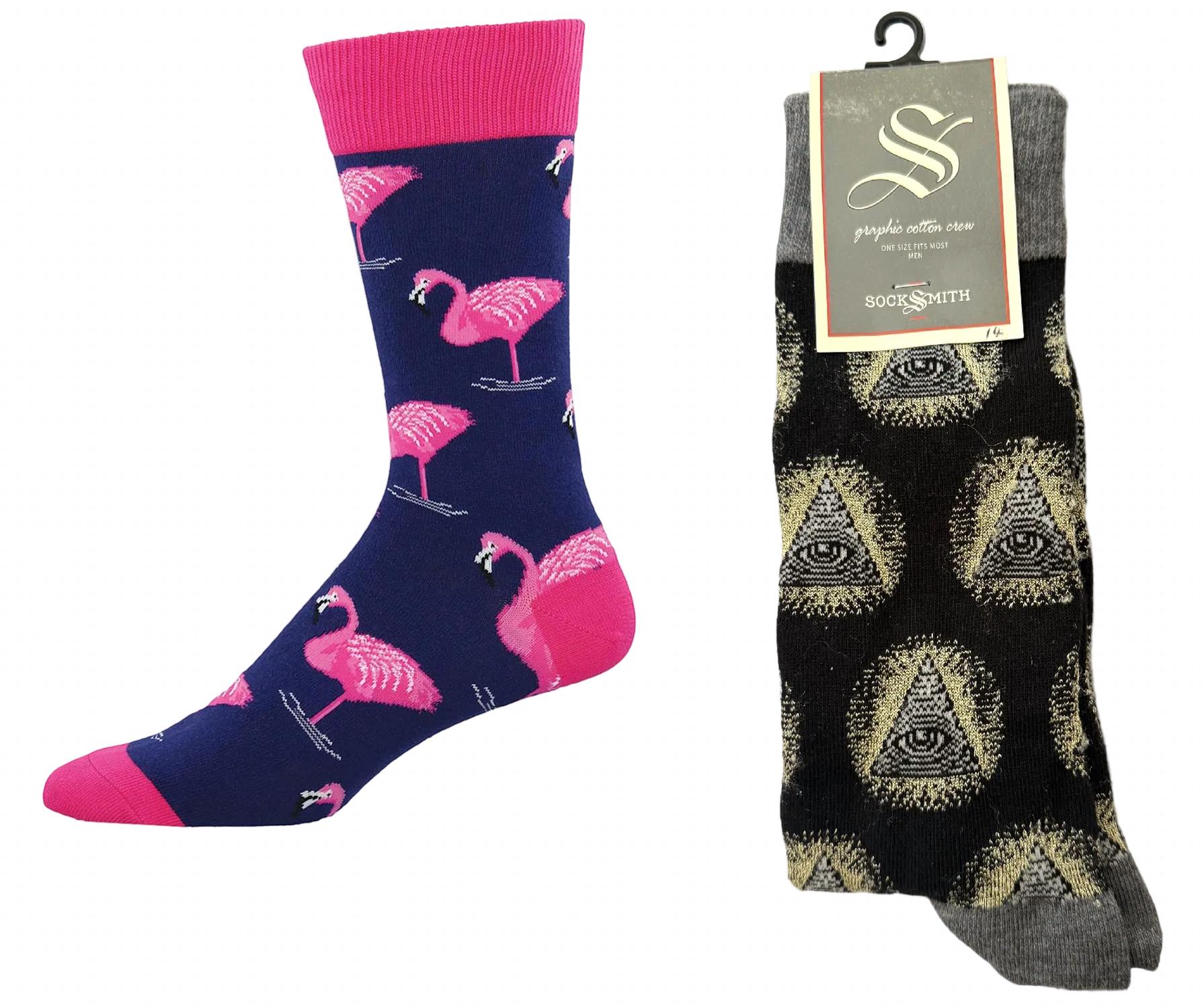 SOCKSMITH Men's Illuminati & Flamingo Socks - Set Of 2 Pair in multi - men's item