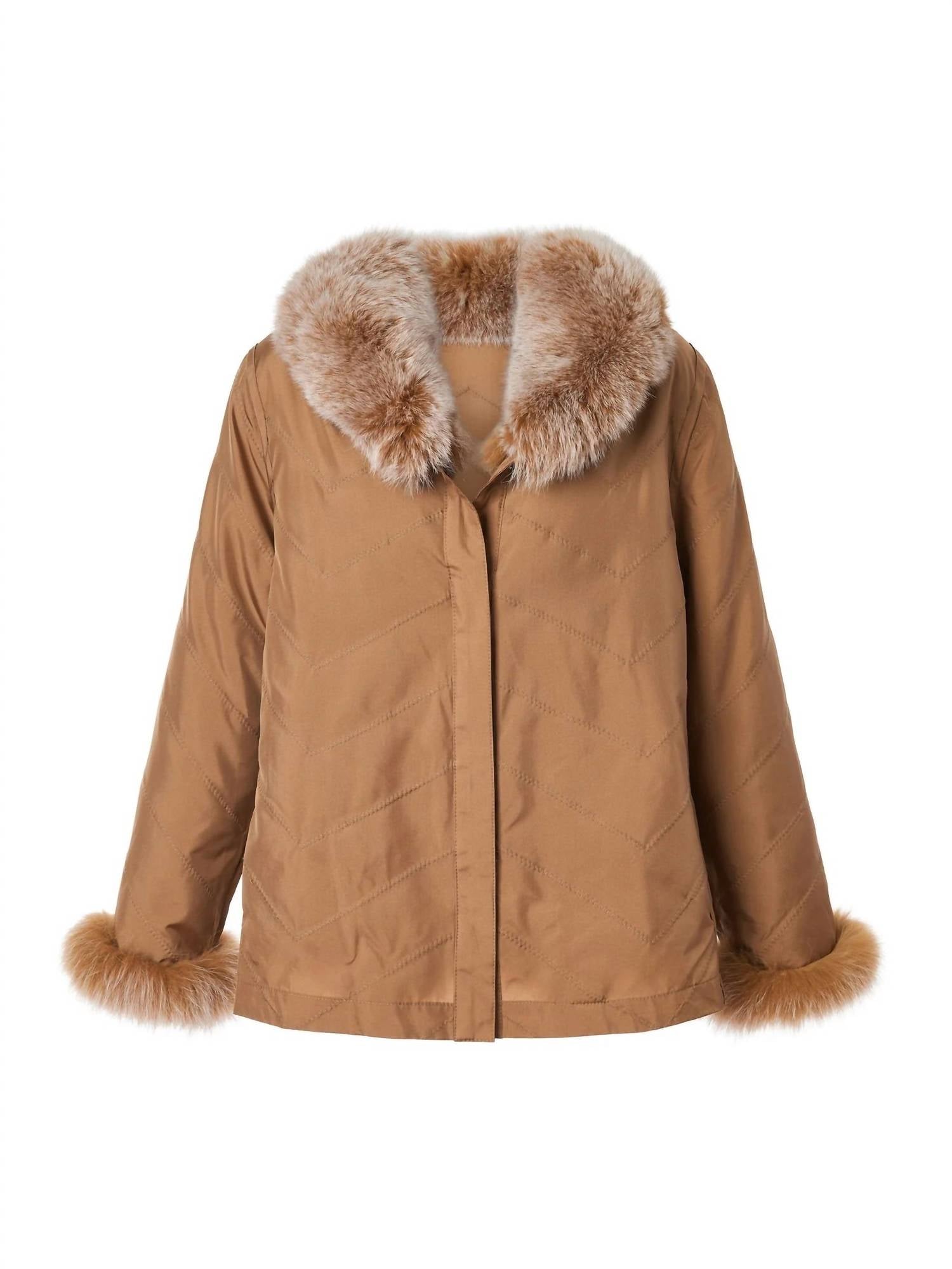 Diomi - Women's Silk Reversible Genuine Fur Jacket