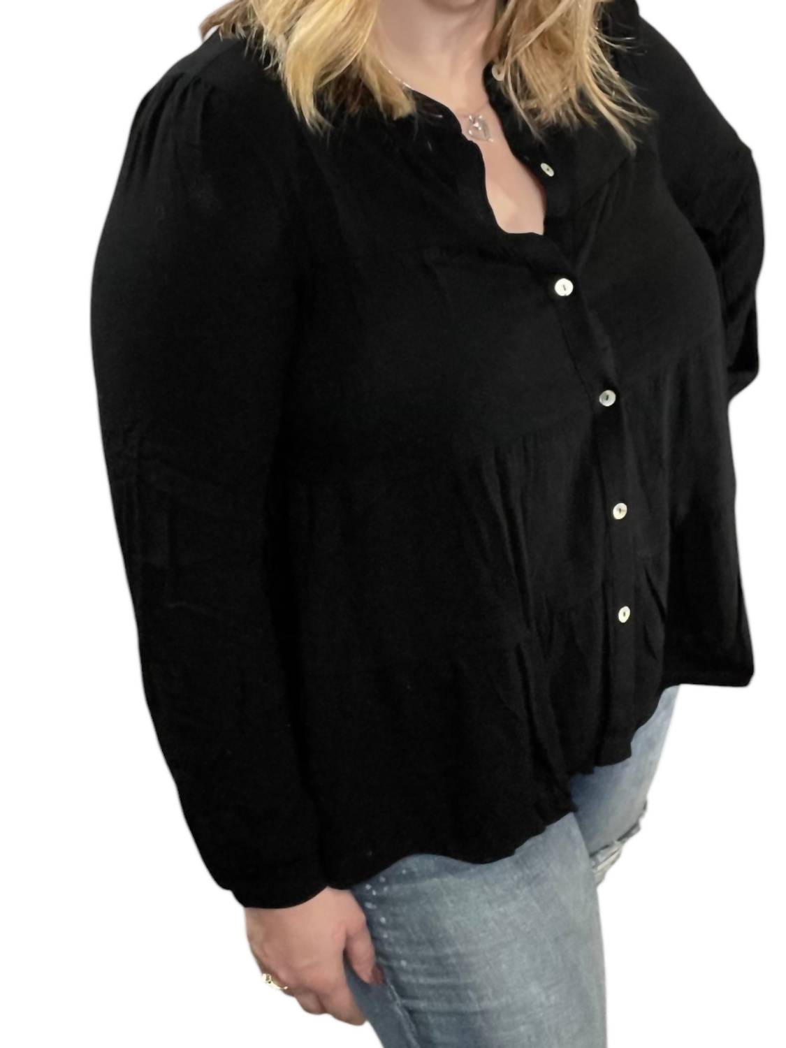 Eesome - Tiered Button Front Top
