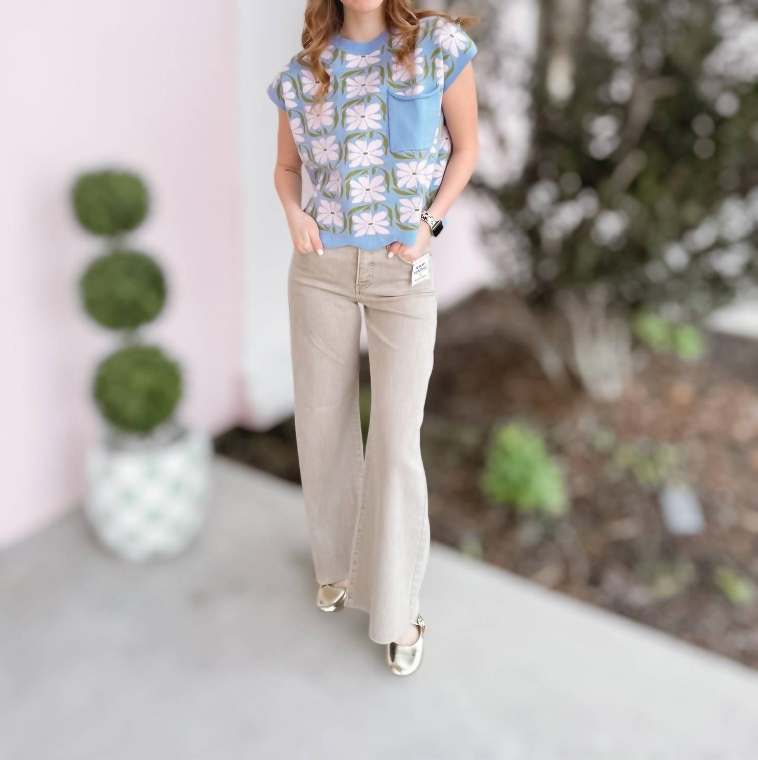 Entro - Floral Sweater Top