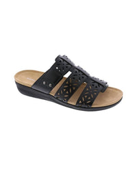 Easy Spirit - Women's Bazel 3 Faux Leather Slip On Slide Sandals