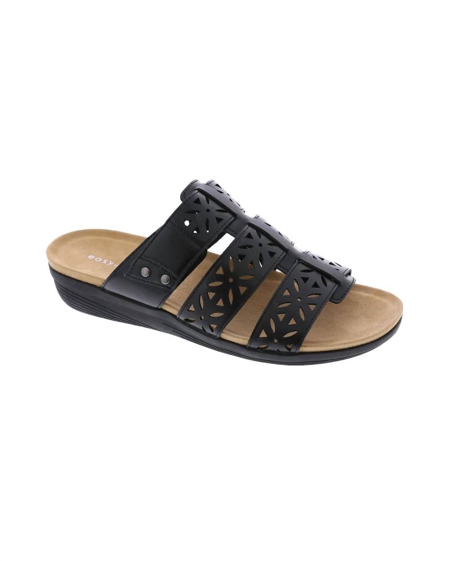 Easy Spirit - Women's Bazel 3 Faux Leather Slip On Slide Sandals