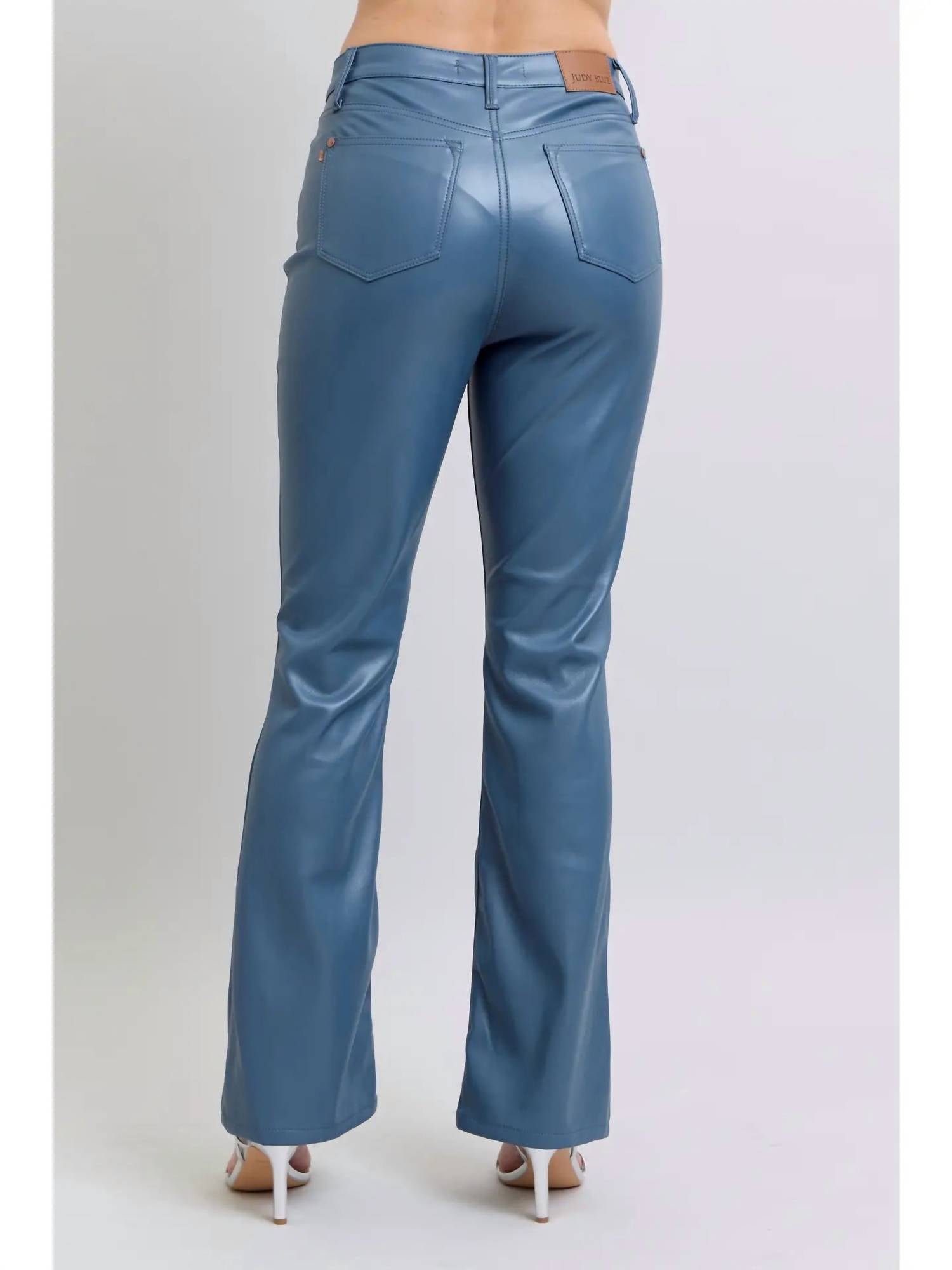 Judy Blue - Faux Leather High Waisted Tummy Control Bootcut Pants