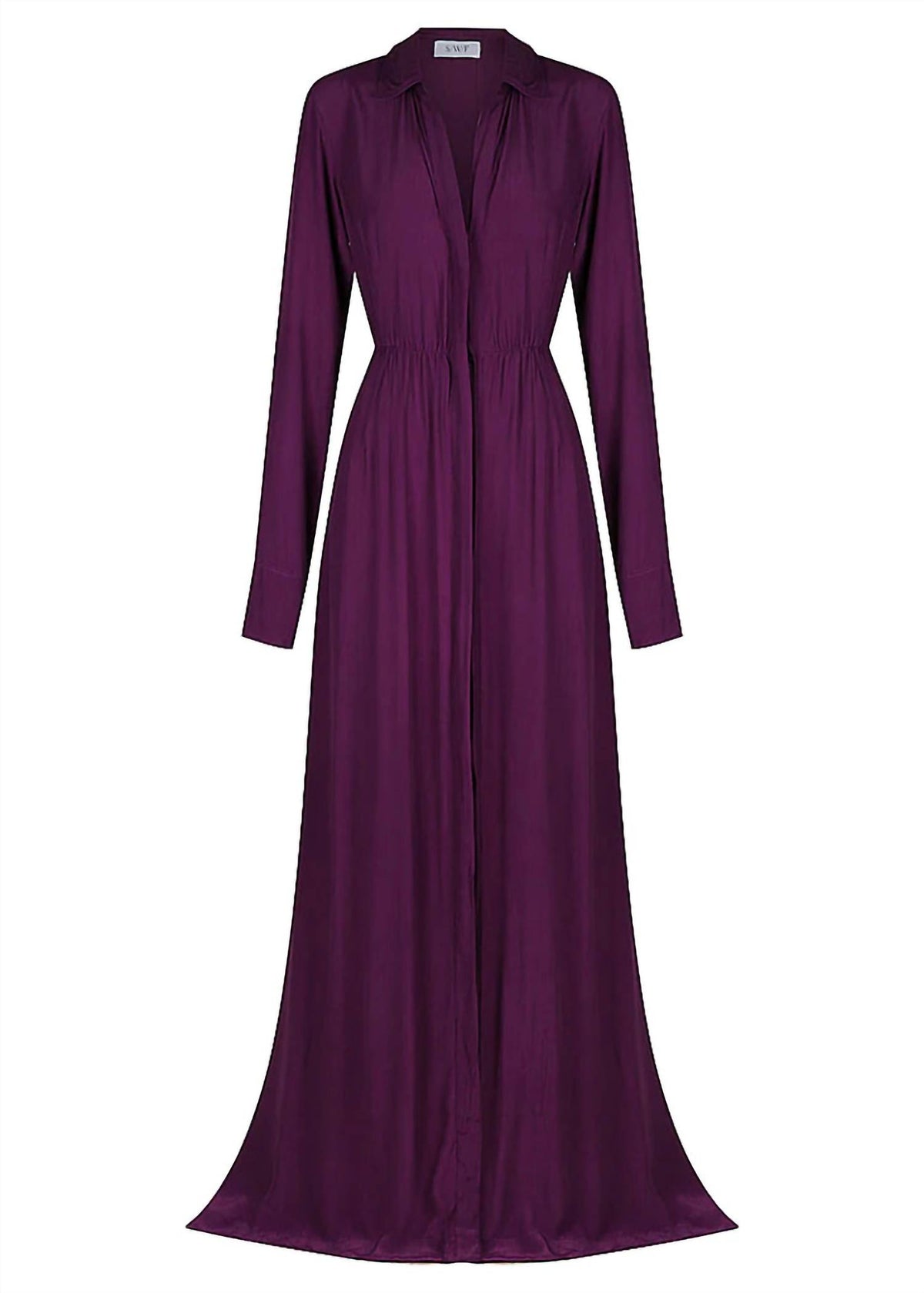 LONG SLEEVE BUTTON UP MAXI DRESS