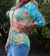 Nu-Look - Vibrant Tie Dye Button-down Shirt