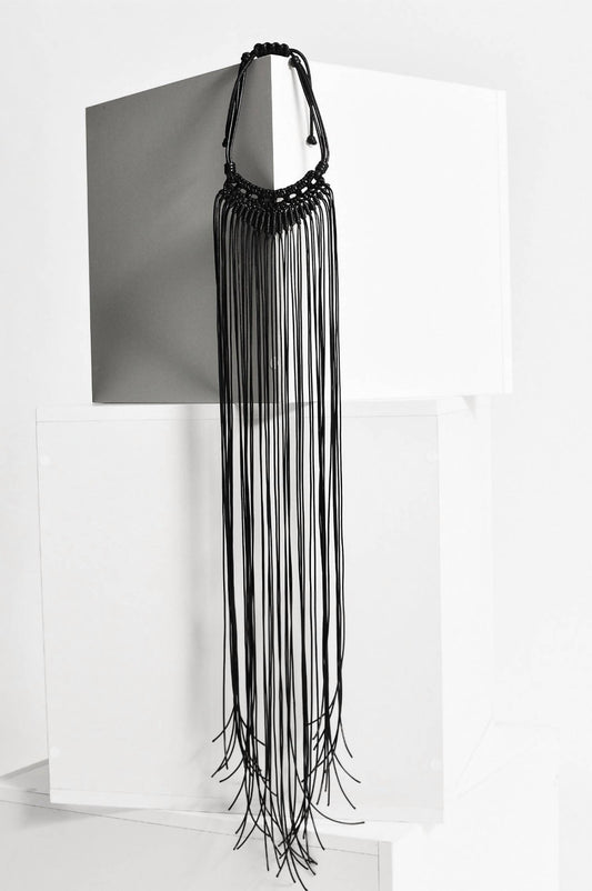 Aakasha - Women's Long Genuine Leather Necklace