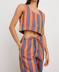 Rails - Akira Stripe Linen Crop Tank