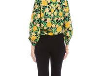Karen Kane - Blouson Sleeve Tie-Front Top