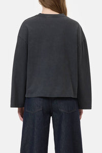 CLOSED Crew Neck Long Sleeve Sweater in black - women's sweater - detail view