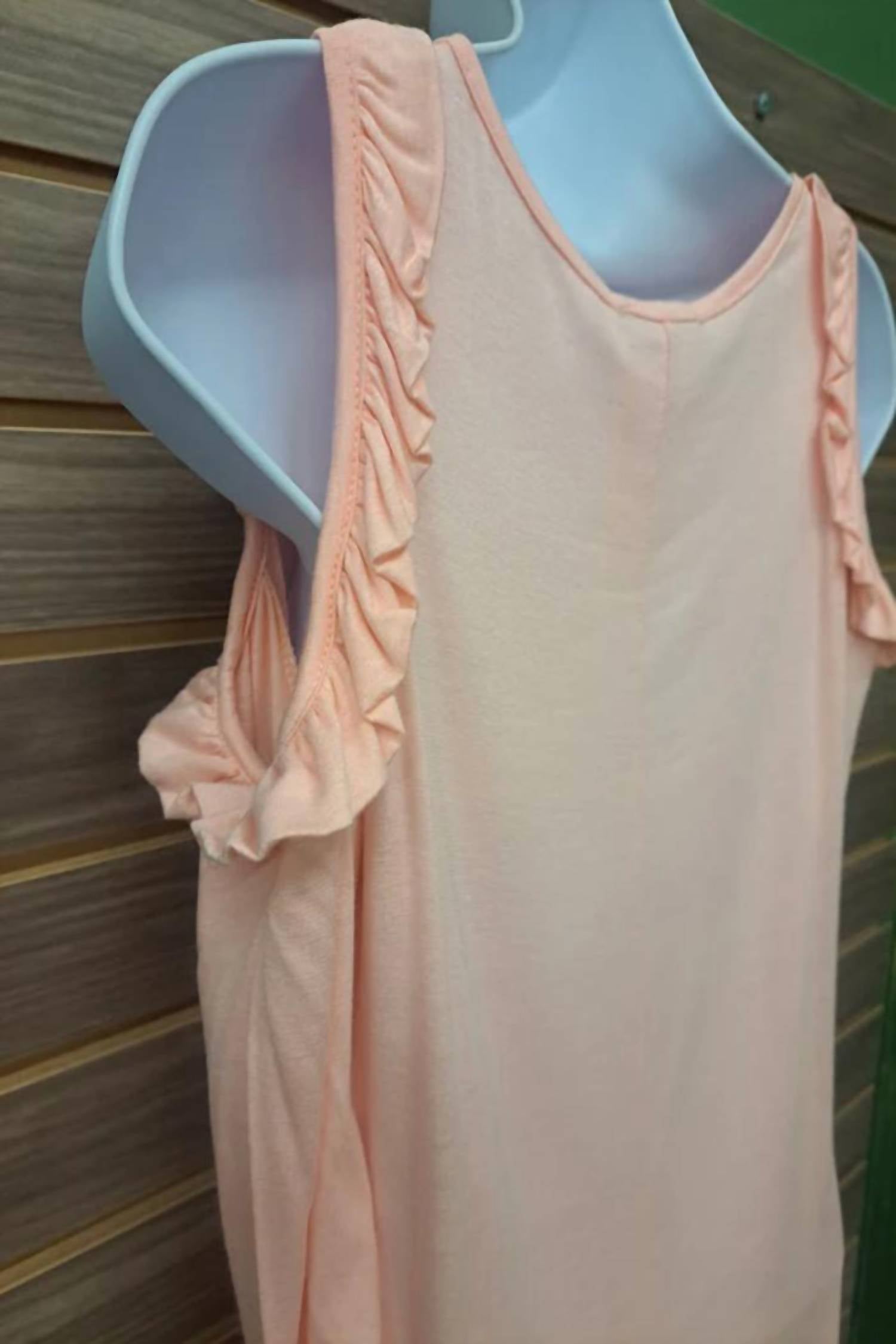Sweet Claire - Women's Cold Shoulder Ruffle Sleeve Top