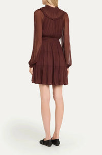 Ulla Johnson - Ava Silk Tiered Long-sleeve Minidress