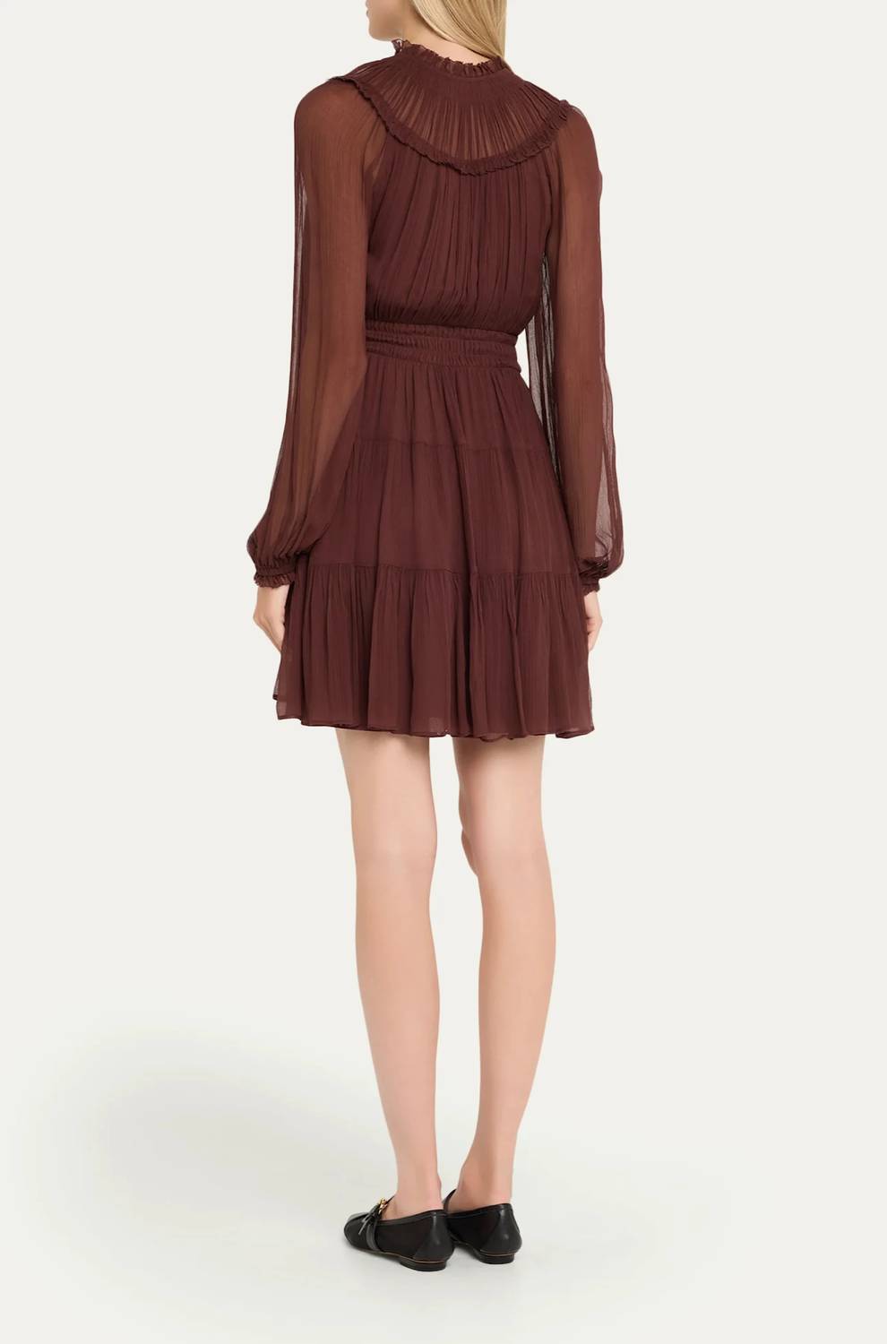 Ulla Johnson - Ava Silk Tiered Long-sleeve Minidress